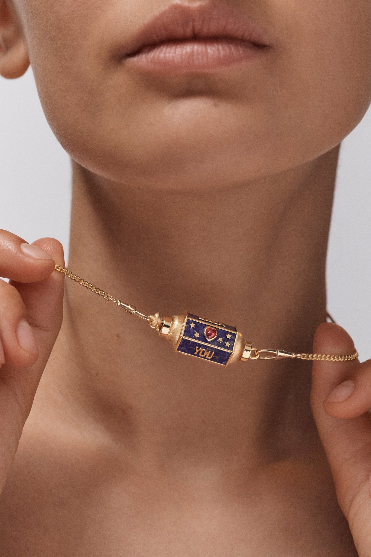 Love You Lapis Locket Necklace