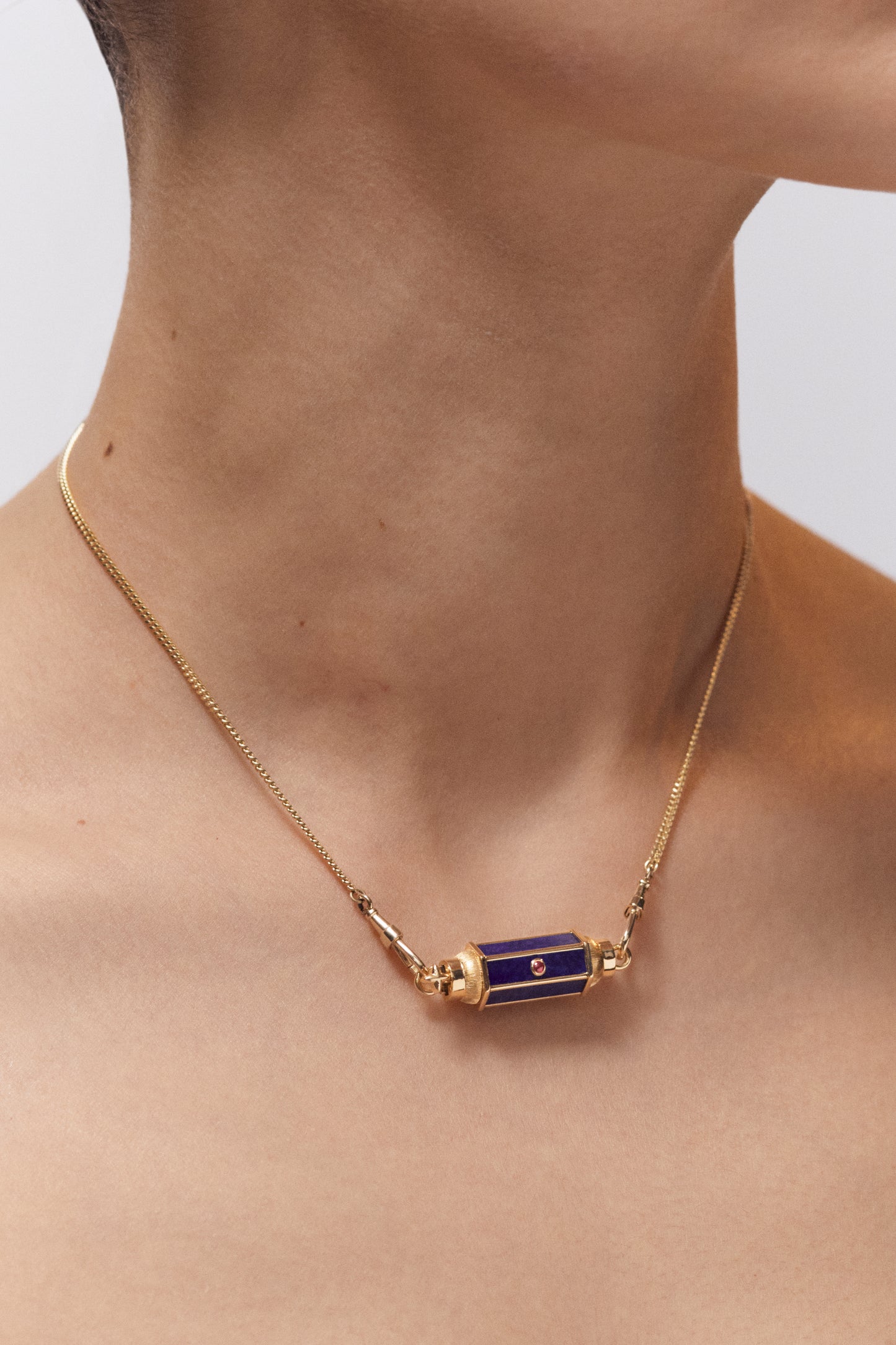 Lapis baby locket Necklace