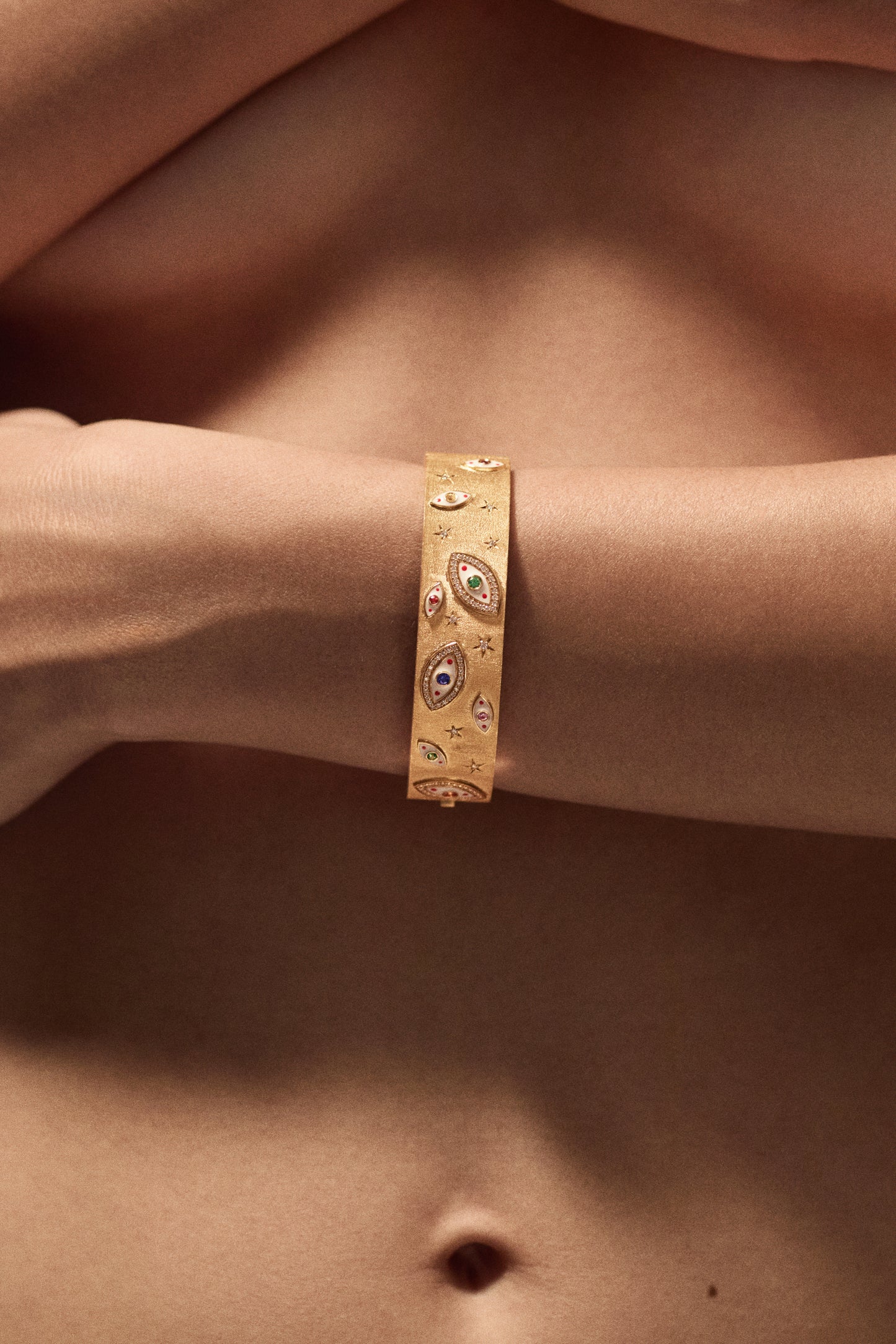 Eye XL Half Cuff Bracelet