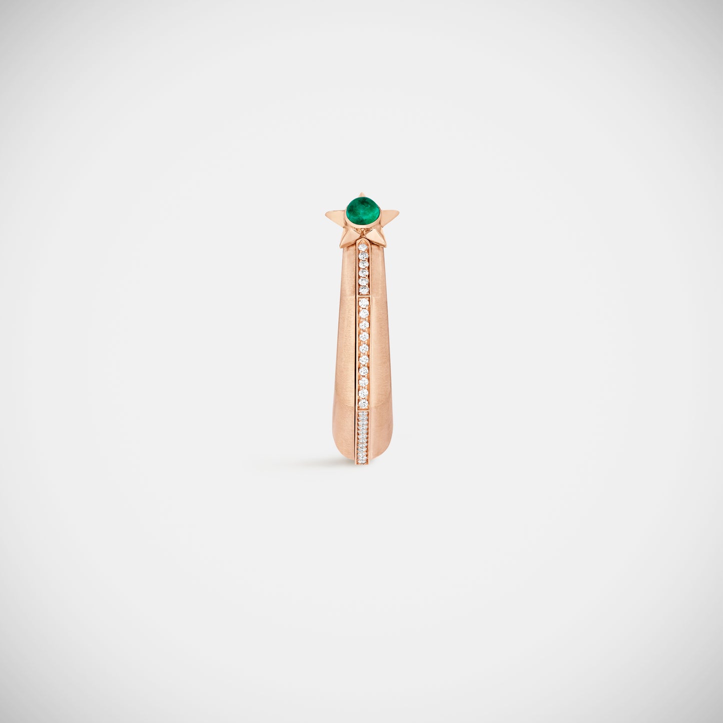 Baba Large Emerald Earring Rose Gold