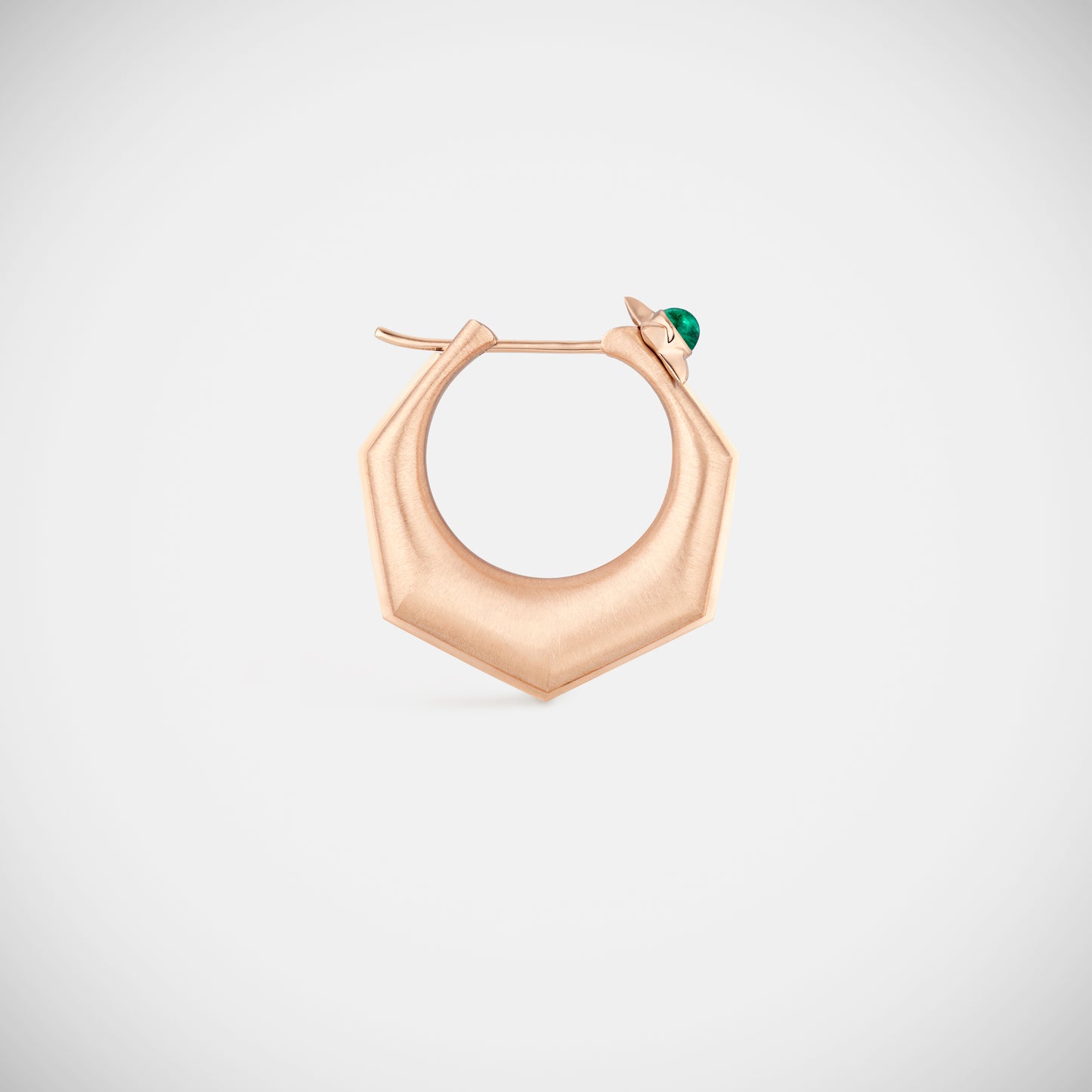 Baba Large Emerald Earring Rose Gold