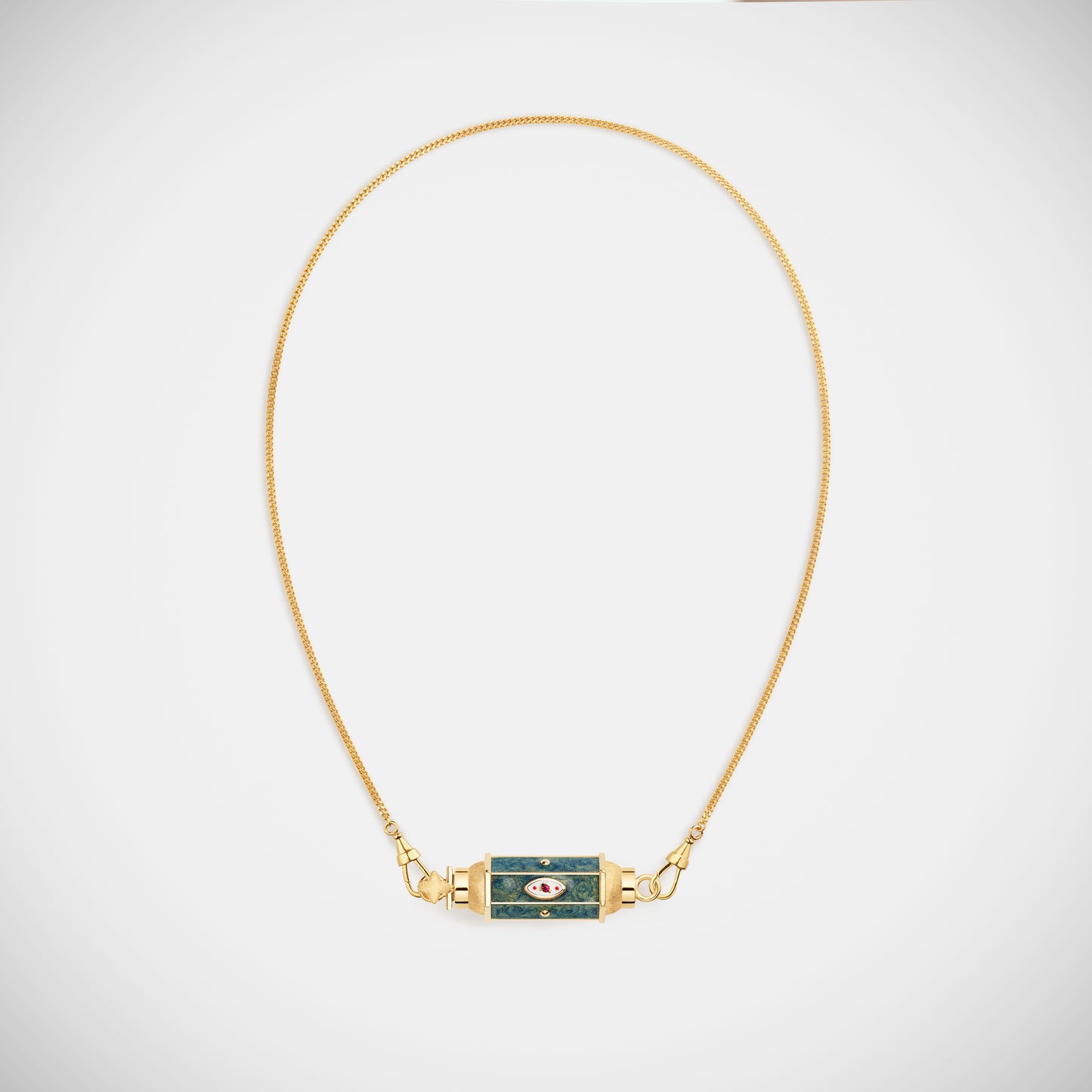 Evil Eye Green Baby Locket Necklace