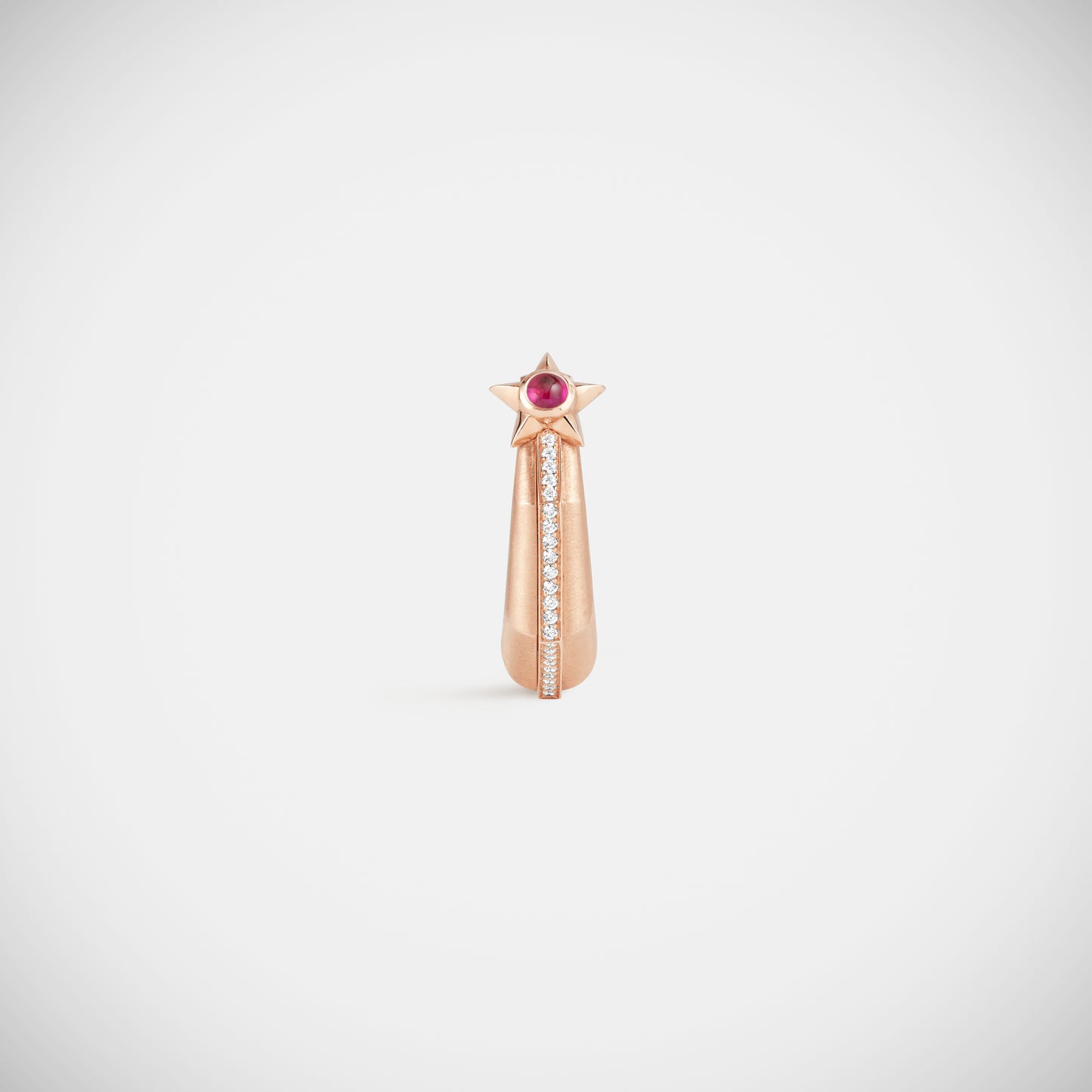 Baba Medium Ruby Earring Rose Gold