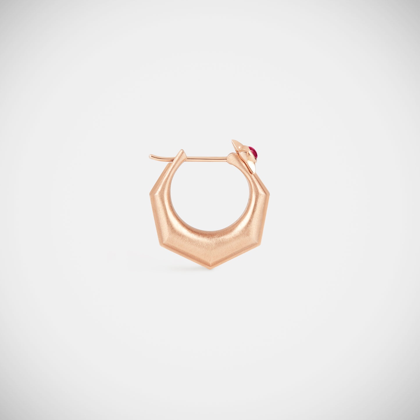 Baba Medium Ruby Earring Rose Gold