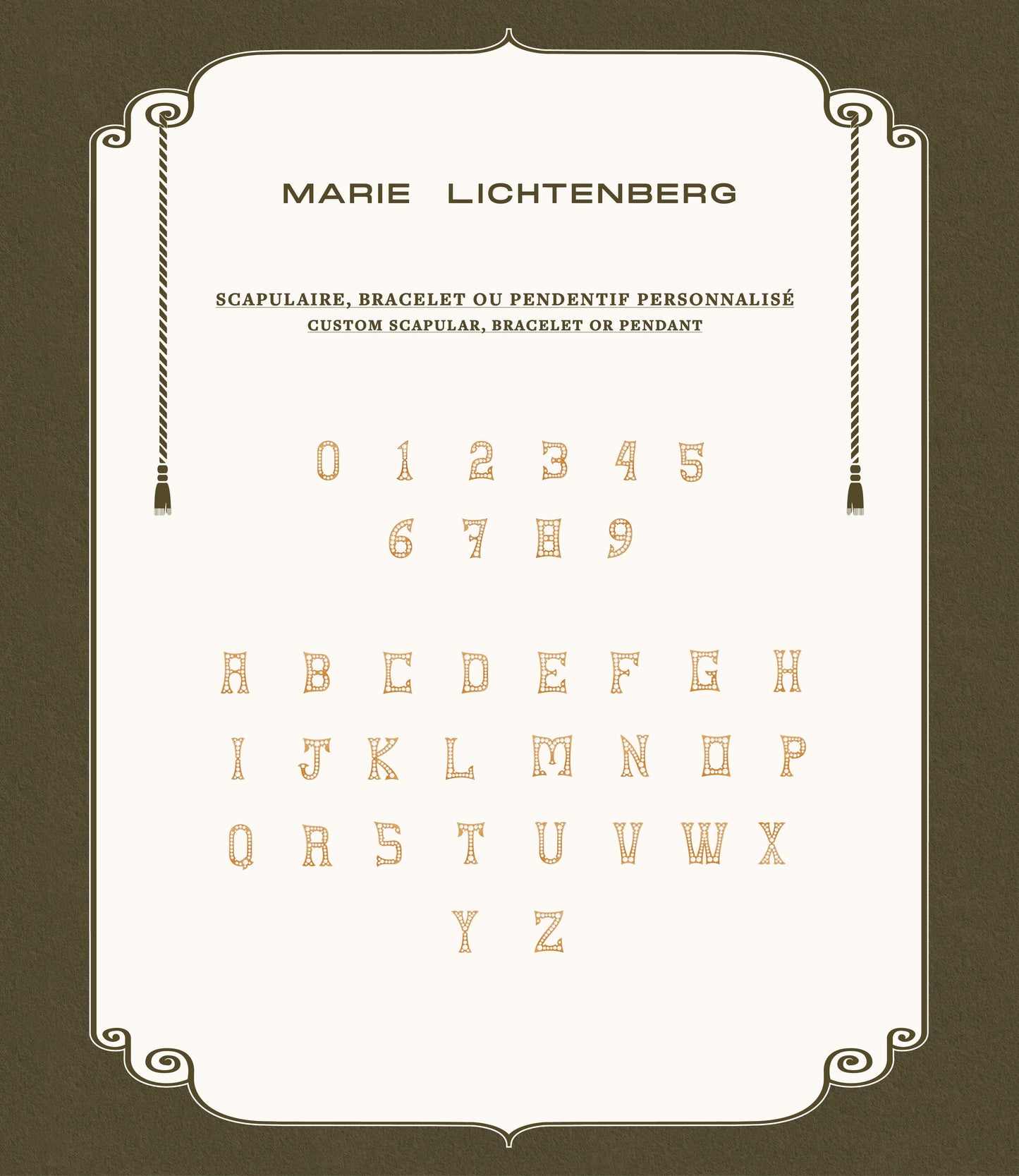 Marie Lichtenberg Staging Pendant Custom Diamond Number Charm