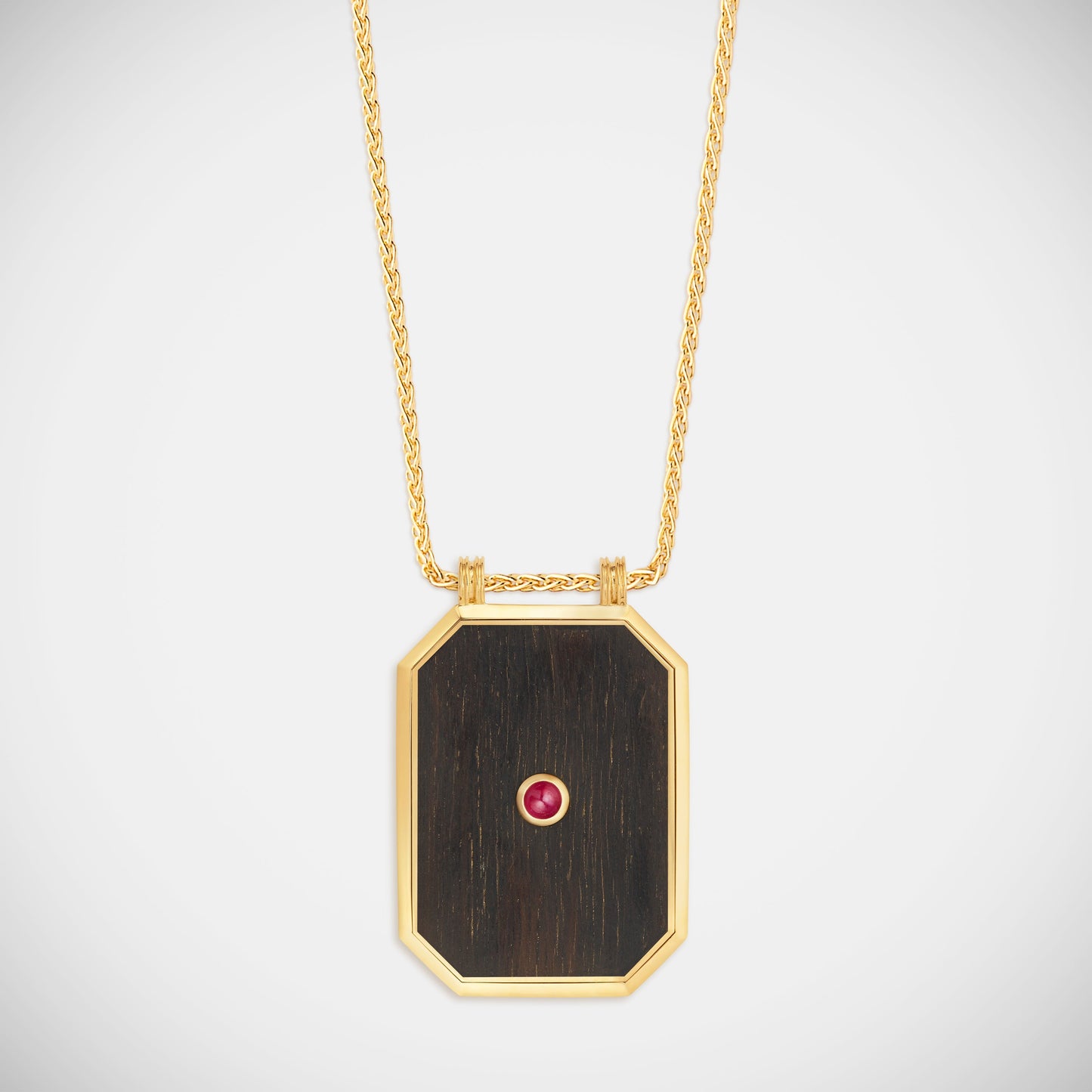 Ebony Cabochon Ruby Scapular