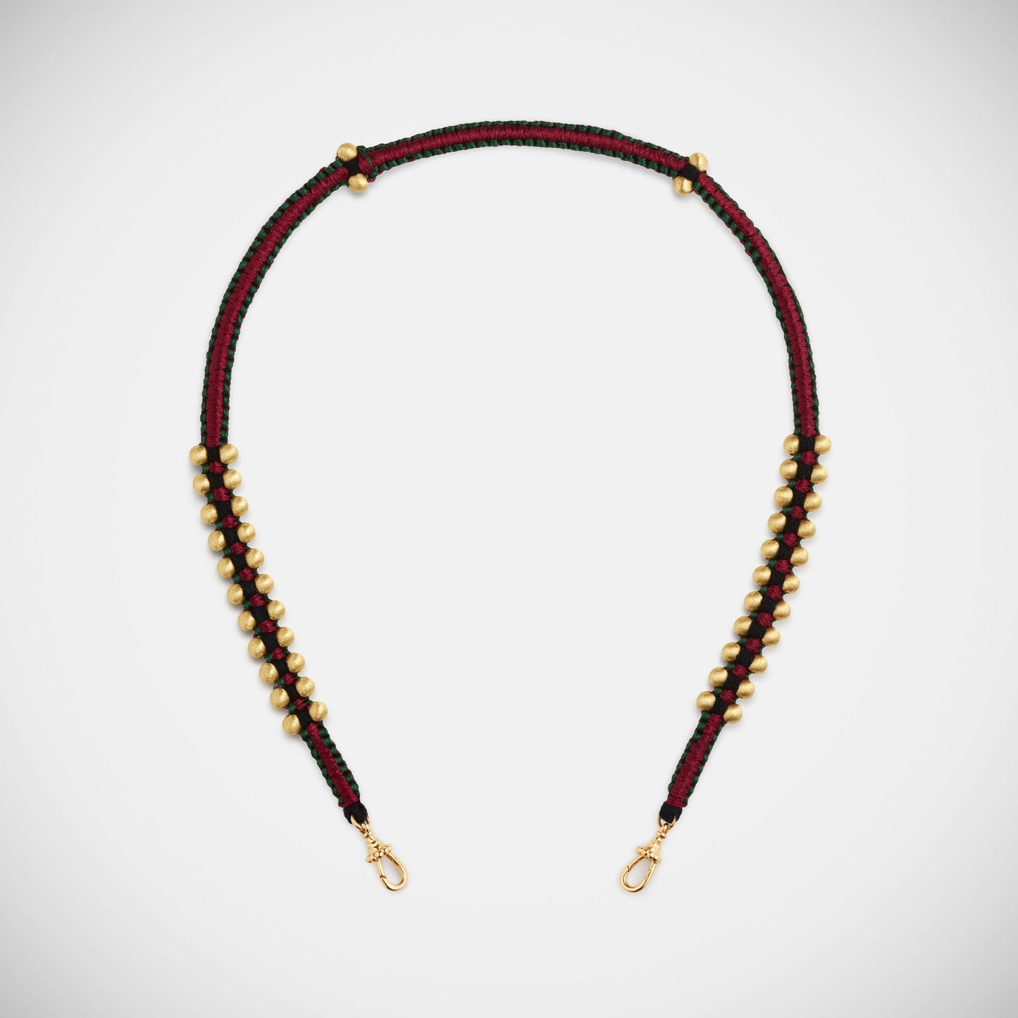 Ica Coco Gold Beads Burgundy and Green 50cm