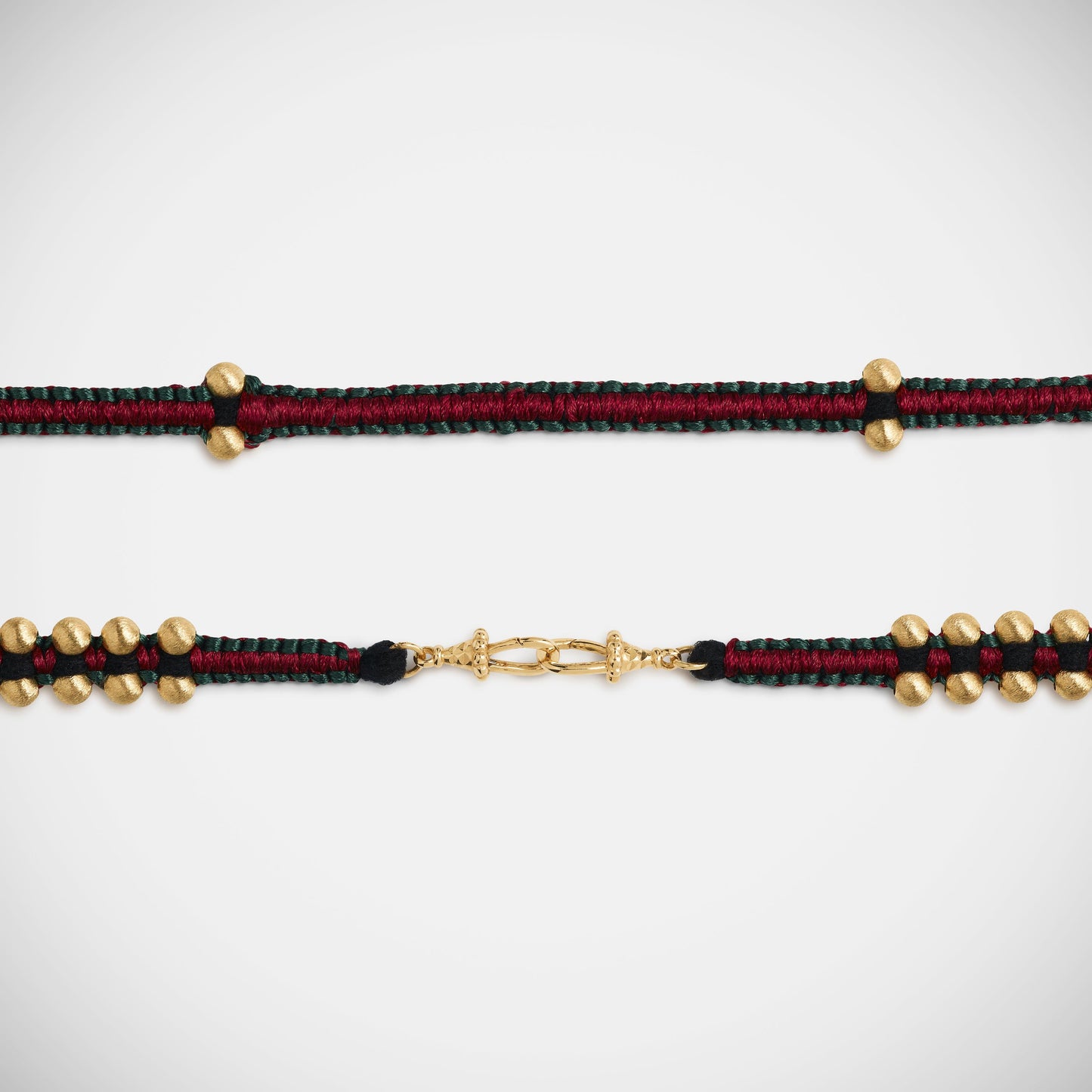 Ica Coco Gold Beads Burgundy and Green 50cm