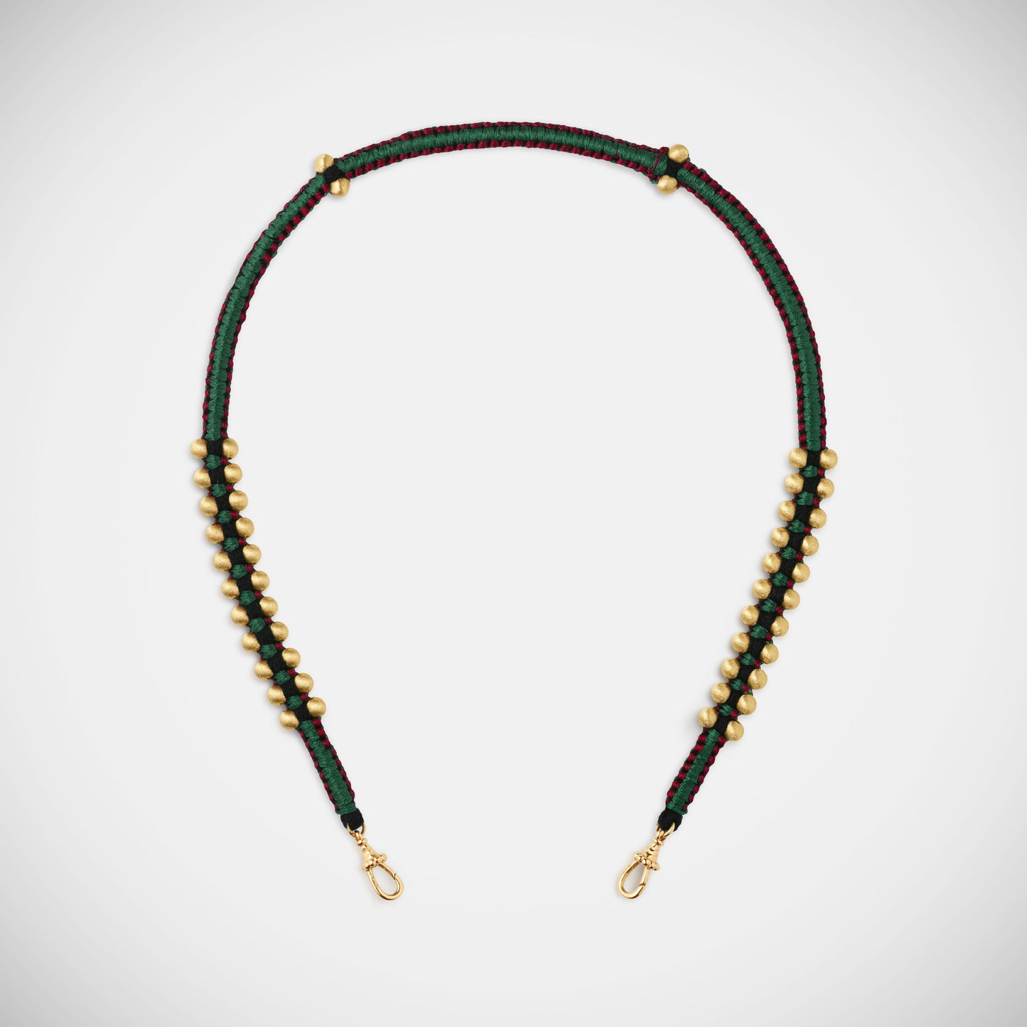 Ica Coco Gold Beads Burgundy and Green 50cm