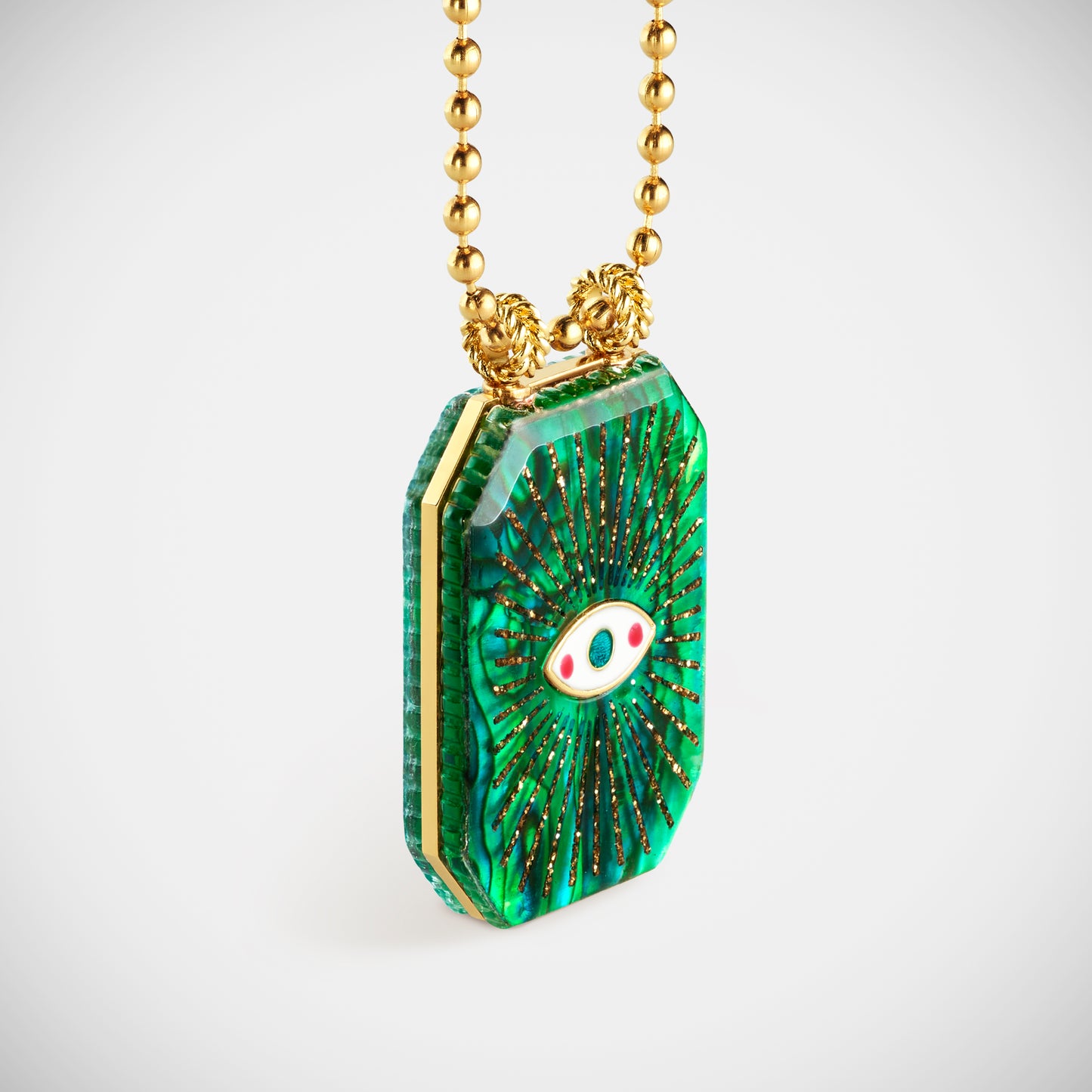 Raiz'in Scapular Mother of pearl Green 28mm