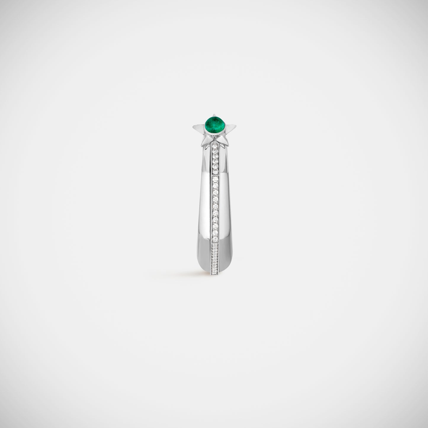 Baba Large Emerald Earring White Gold