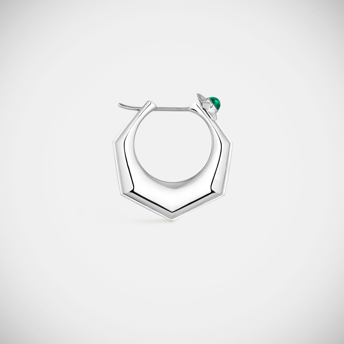 Baba Large Emerald Earring White Gold