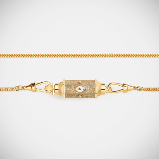 Evil Eye Gold Baby Locket Necklace