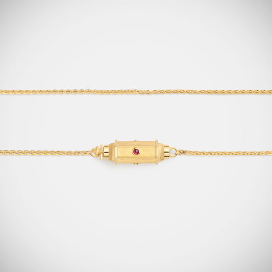 Collier Micro Locket Coco Rubis