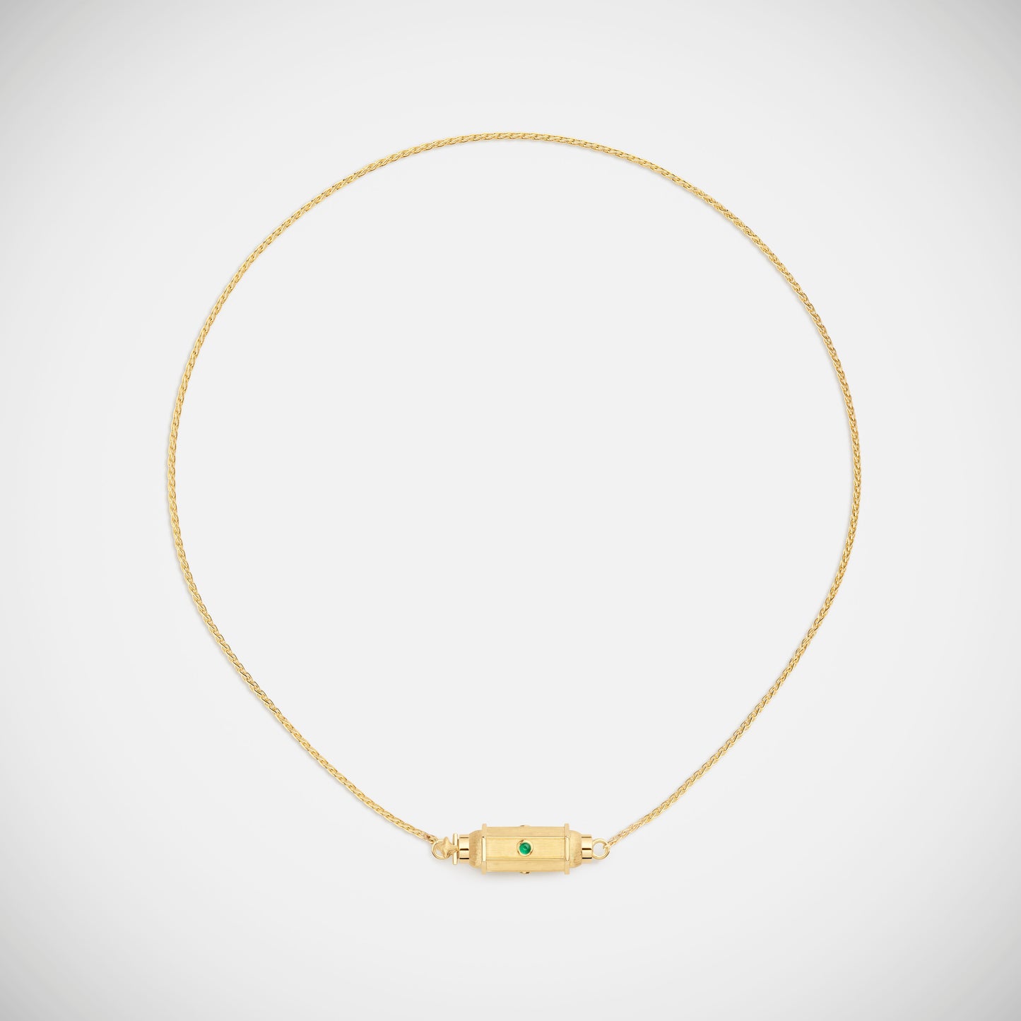 Collier Micro Locket Coco Emeraude