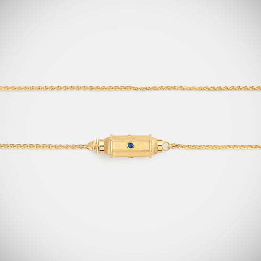 Collier Micro Locket Coco Saphir