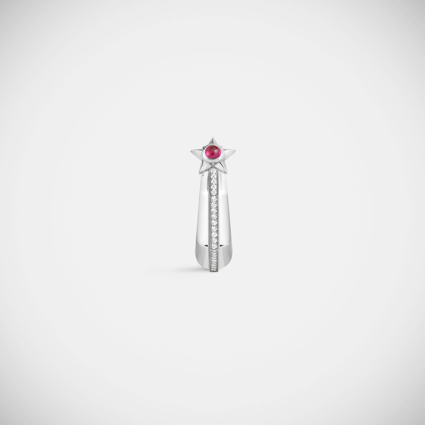BOUCLE D'OREILLE BABA RUBIS MEDIUM OR BLANC
