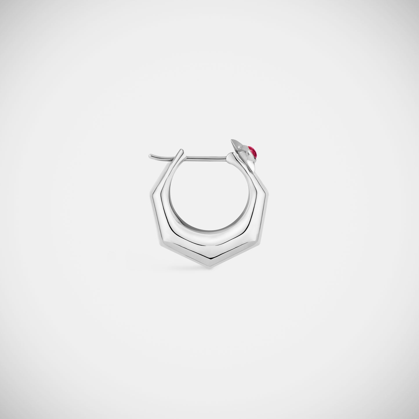 BOUCLE D'OREILLE BABA RUBIS MEDIUM OR BLANC