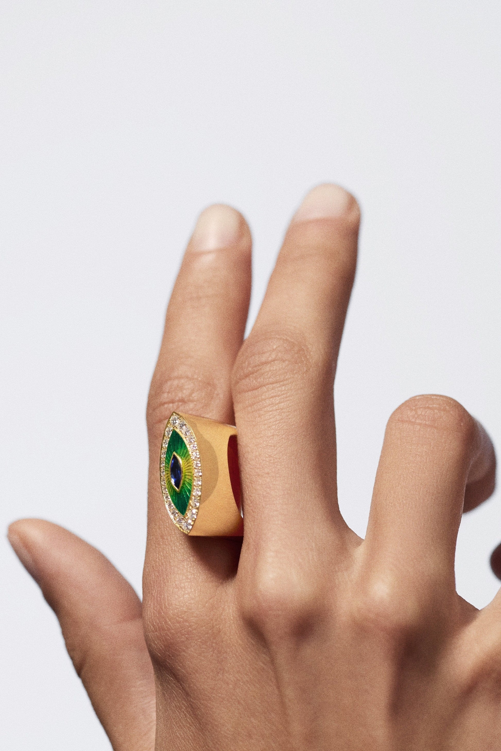 Evil Eye Green ring - Marie Lichtenberg