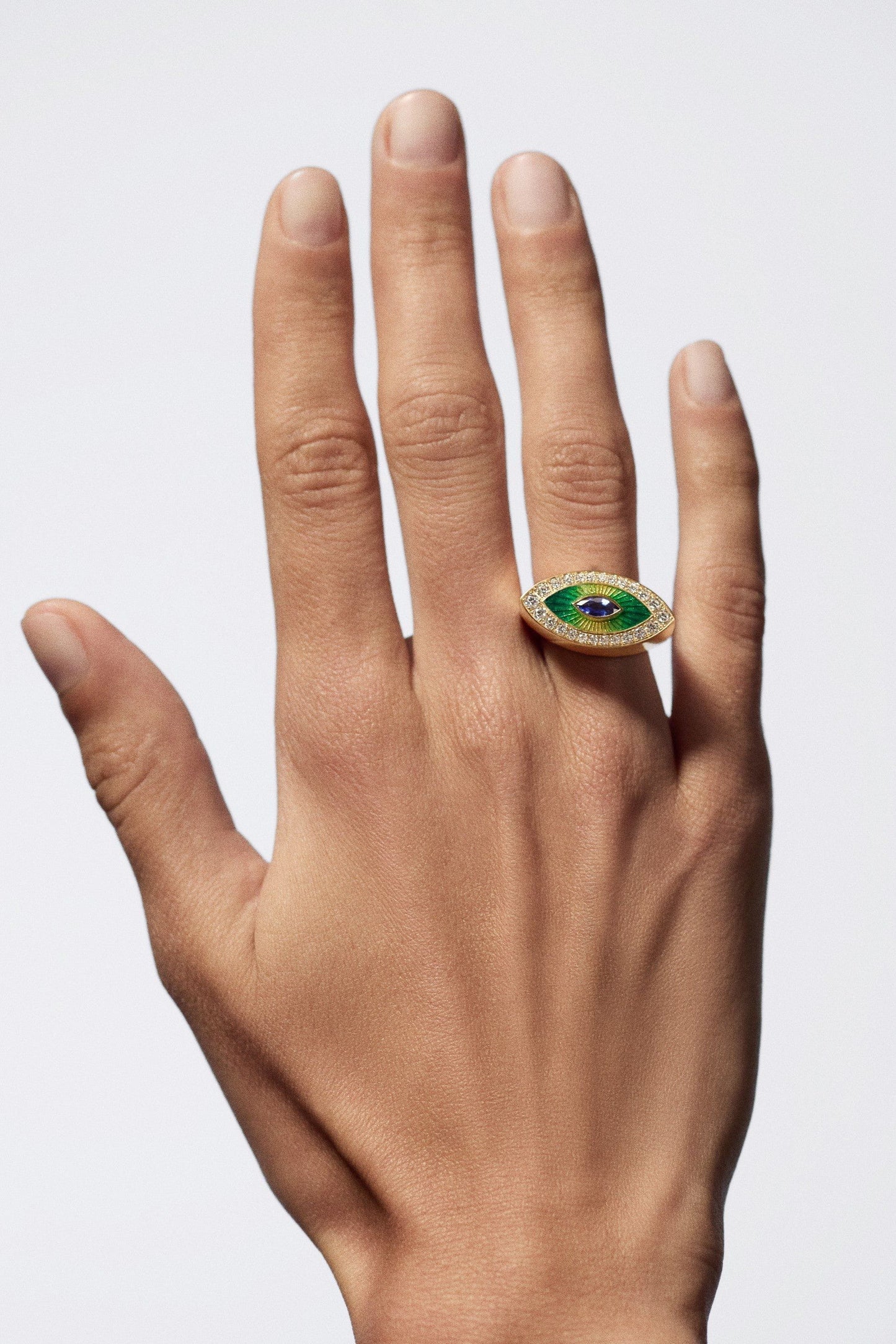 Evil Eye Green ring - Marie Lichtenberg