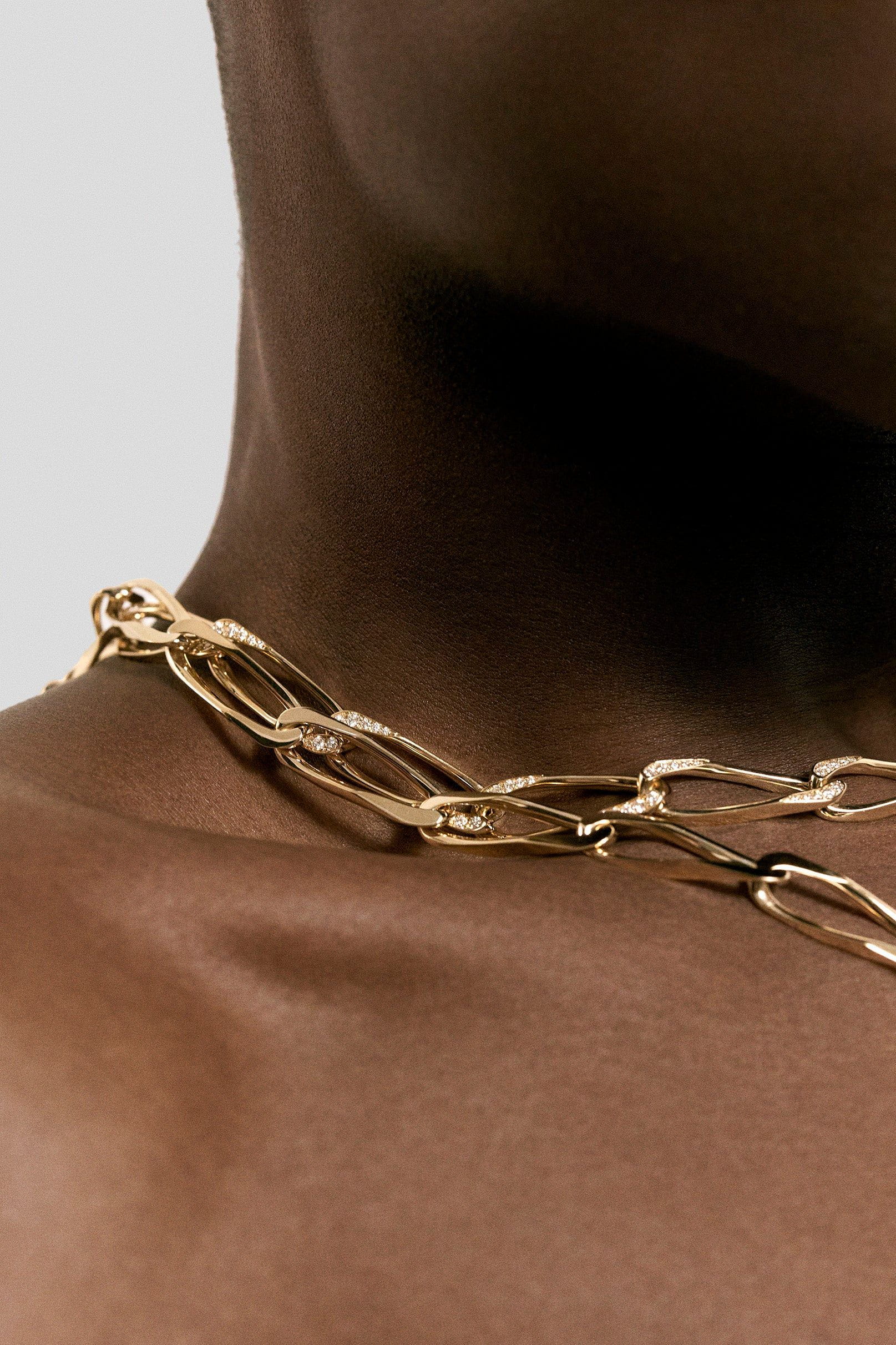 Gourmette Diamond chain 63cm - Marie Lichtenberg