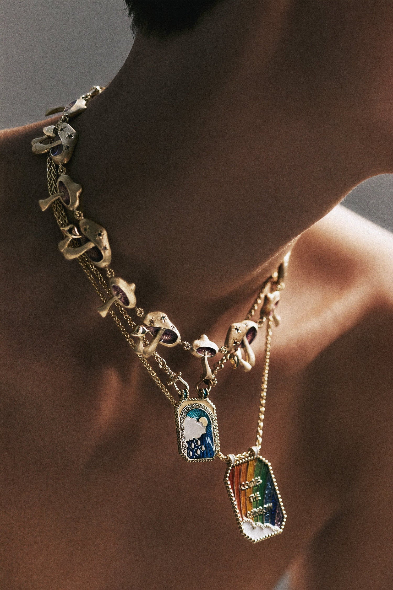 Marie Lichtenberg Staging Scapulaires After the rain comes the rainbow double scapular