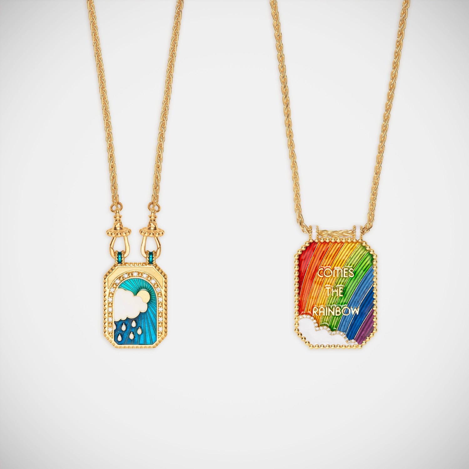 Marie Lichtenberg Staging Scapulaires After the rain comes the rainbow double scapular