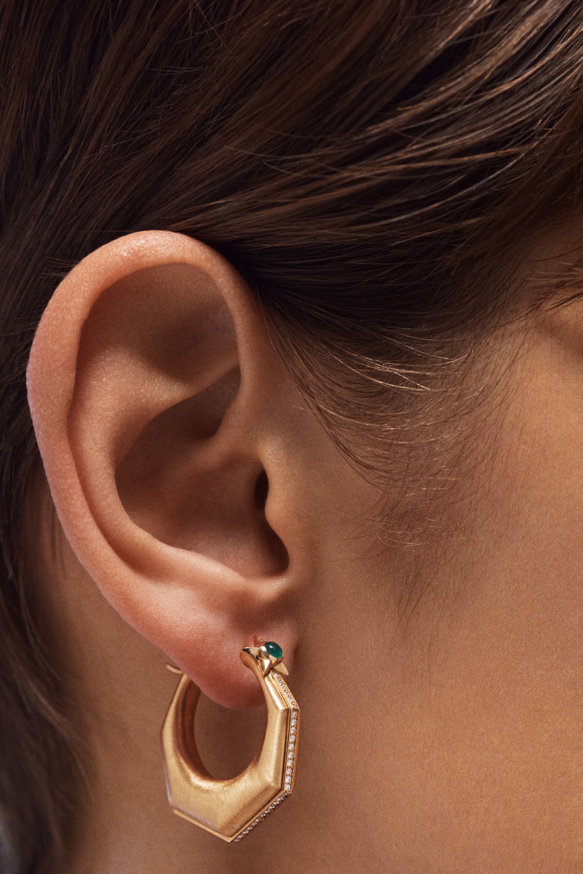 Marie Lichtenberg Staging Earring Baba Large Emerald Earring