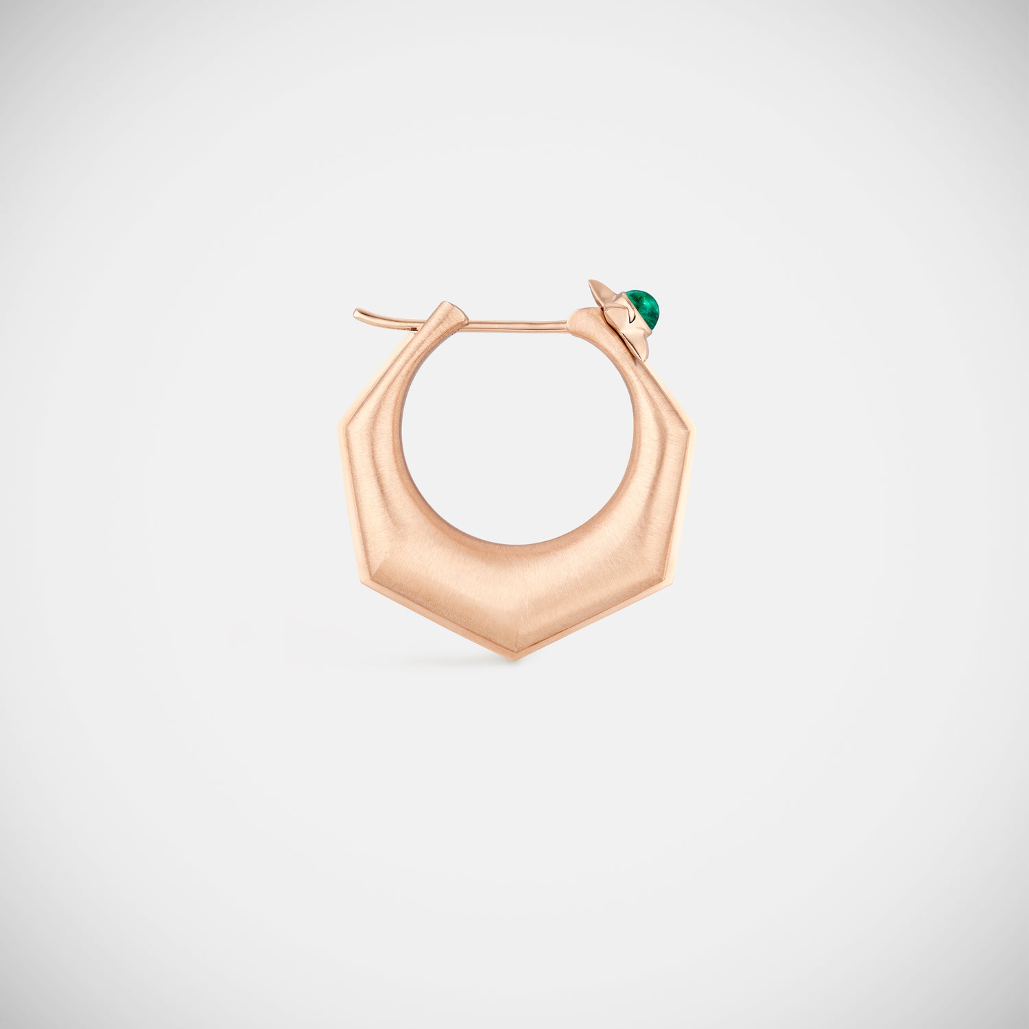 Marie Lichtenberg Staging Earring Baba Large Emerald Earring Rose Gold