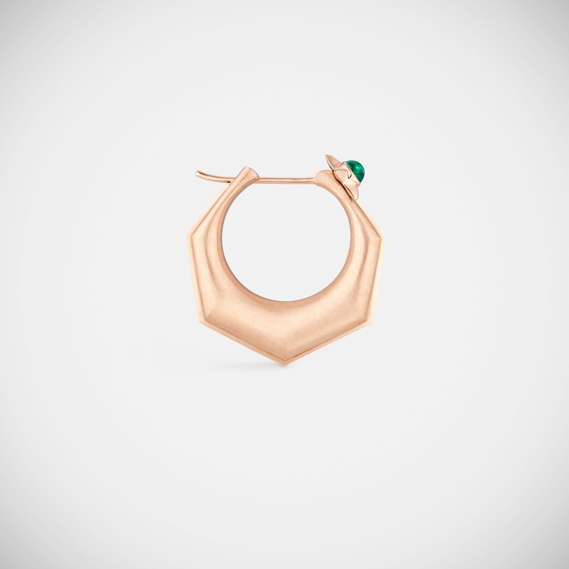 Marie Lichtenberg Staging Earring Baba Large Emerald Earring Rose Gold