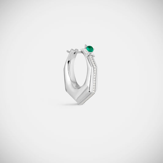 Marie Lichtenberg Staging Earring Baba Large Emerald Earring White Gold