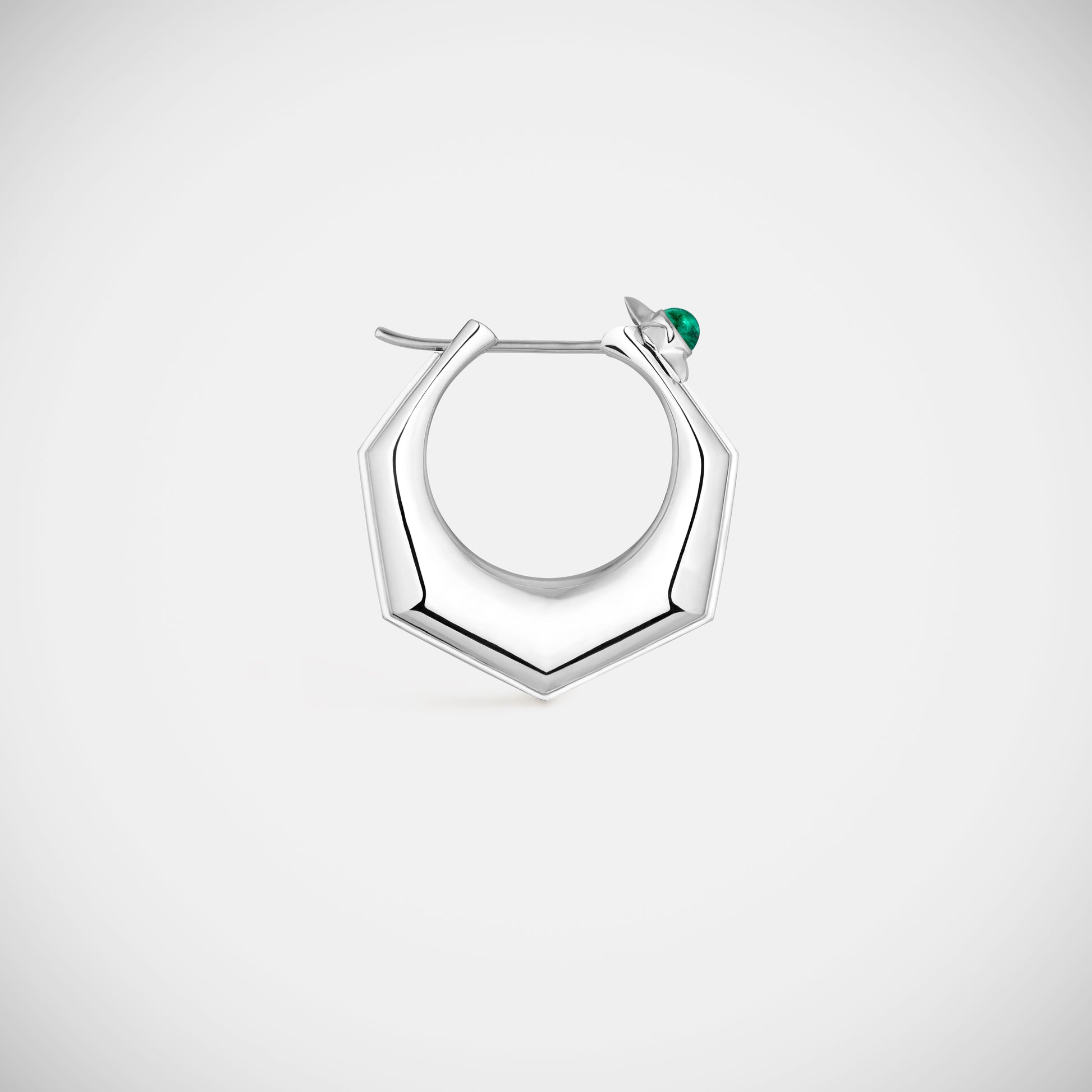 Marie Lichtenberg Staging Earring Baba Large Emerald Earring White Gold