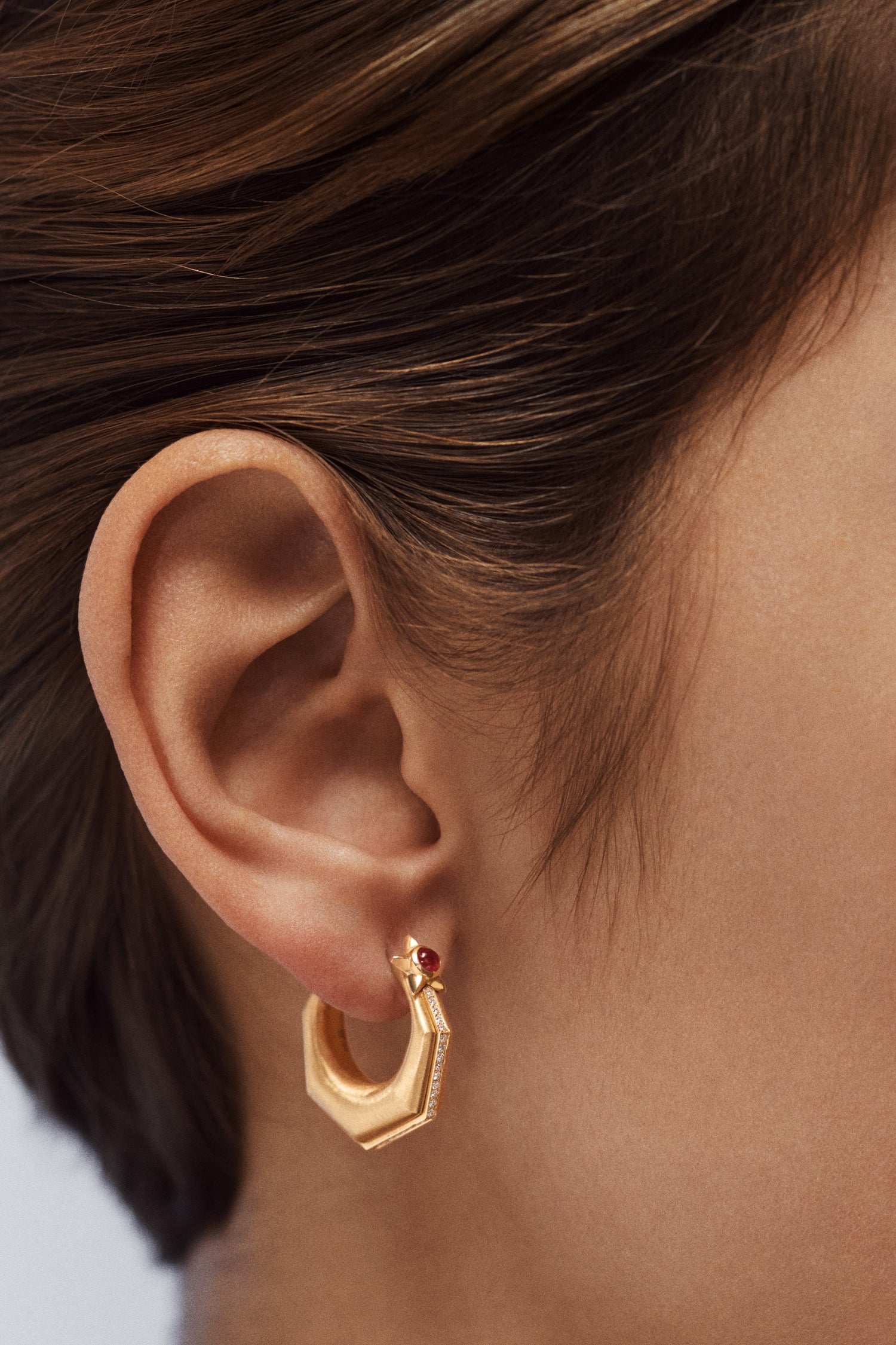 Marie Lichtenberg Staging Earring Baba Medium Ruby Earring