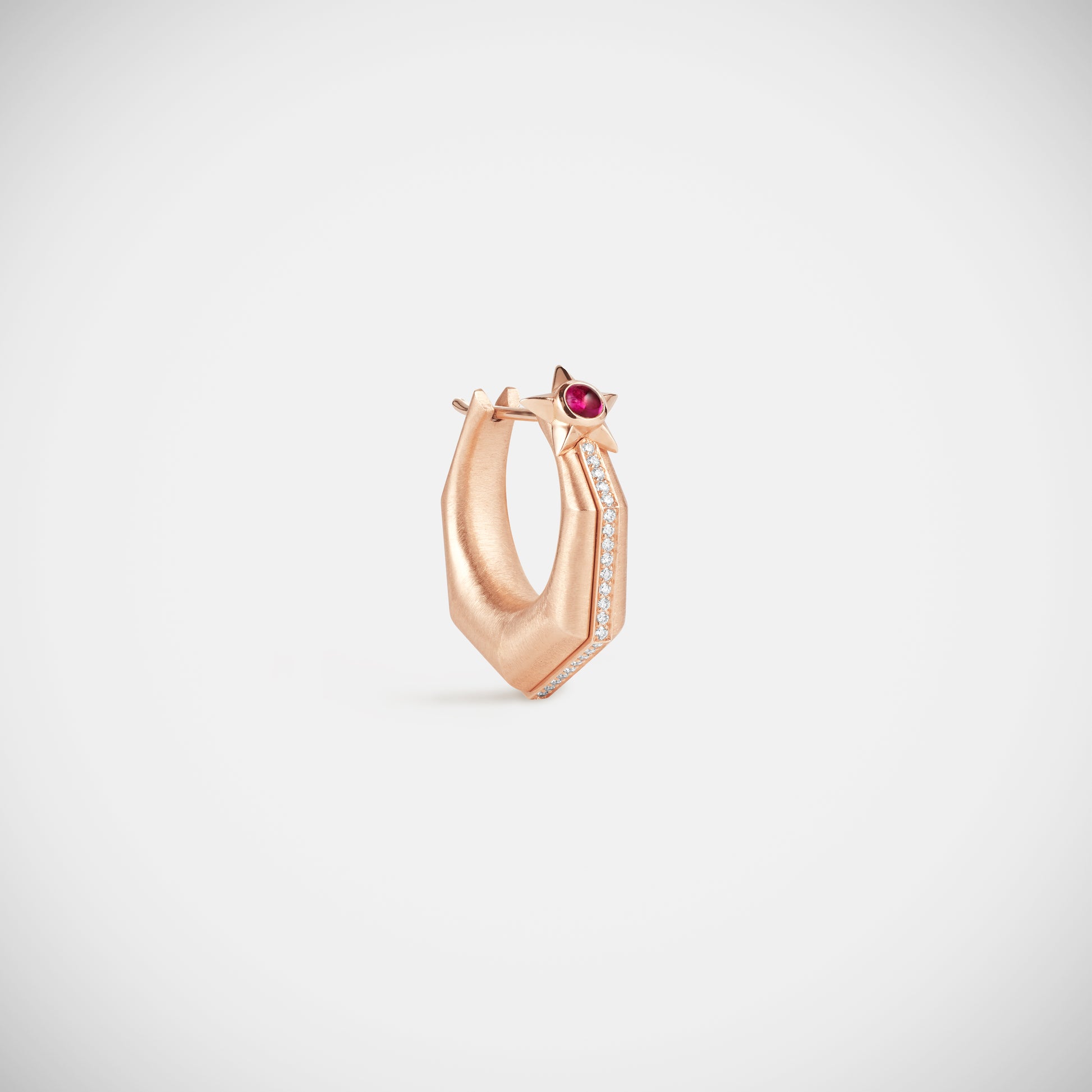 Marie Lichtenberg Staging Earring Baba Medium Ruby Earring Rose Gold