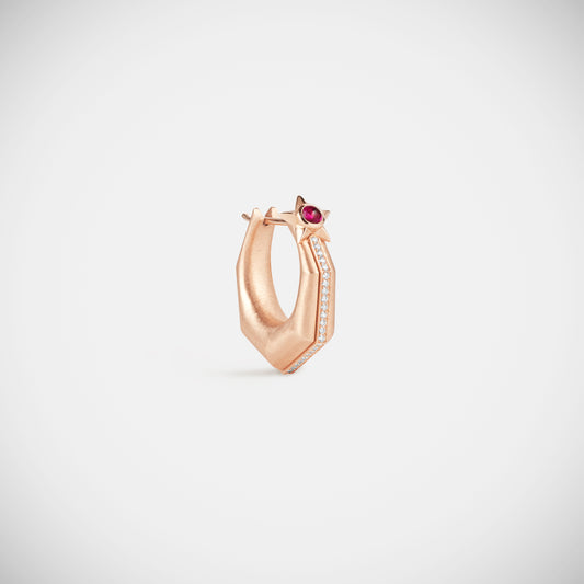 Marie Lichtenberg Staging Earring Baba Medium Ruby Earring Rose Gold
