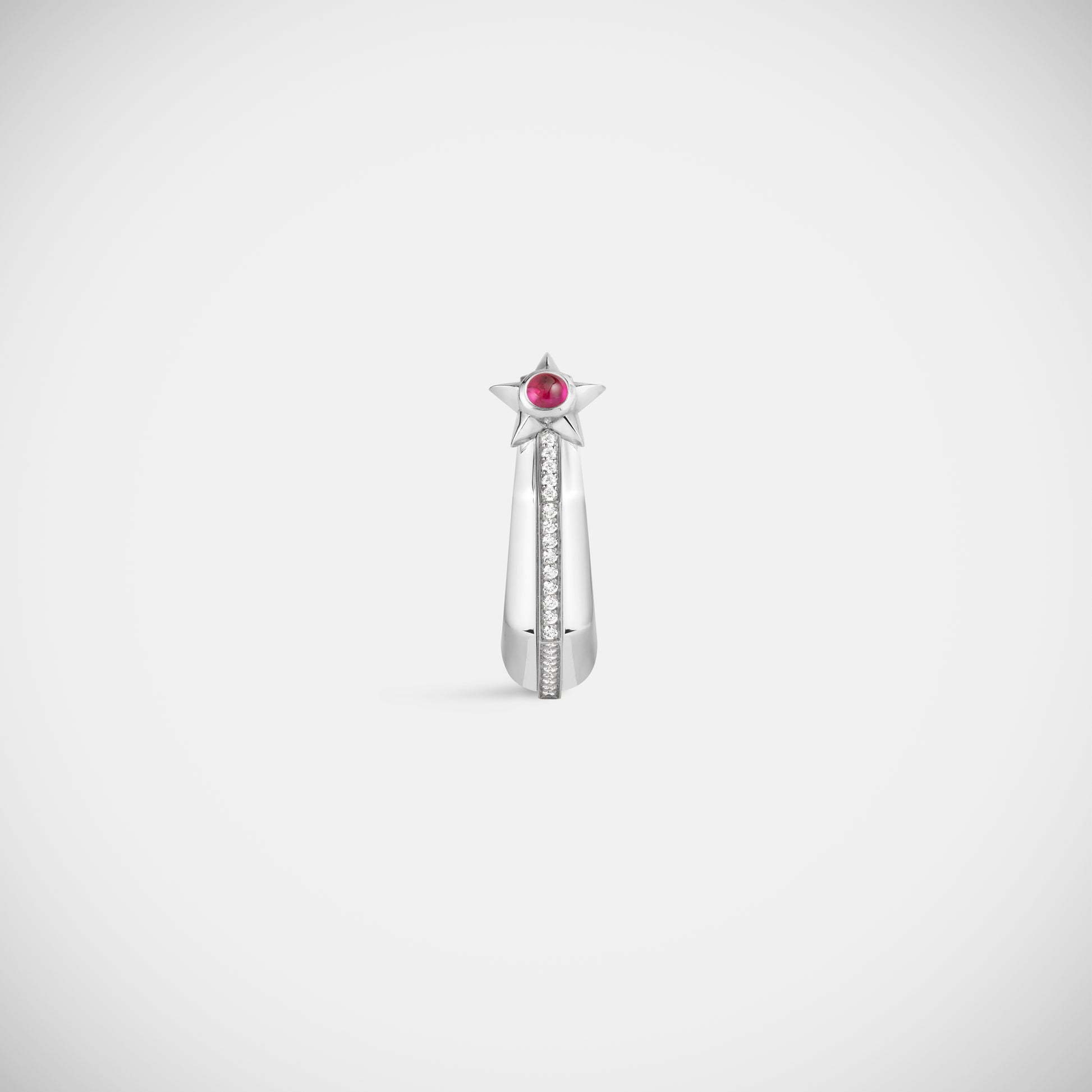 Marie Lichtenberg Staging Earring Baba Medium Ruby Earring White Gold