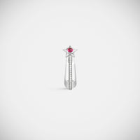 Marie Lichtenberg Staging Earring Baba Medium Ruby Earring White Gold