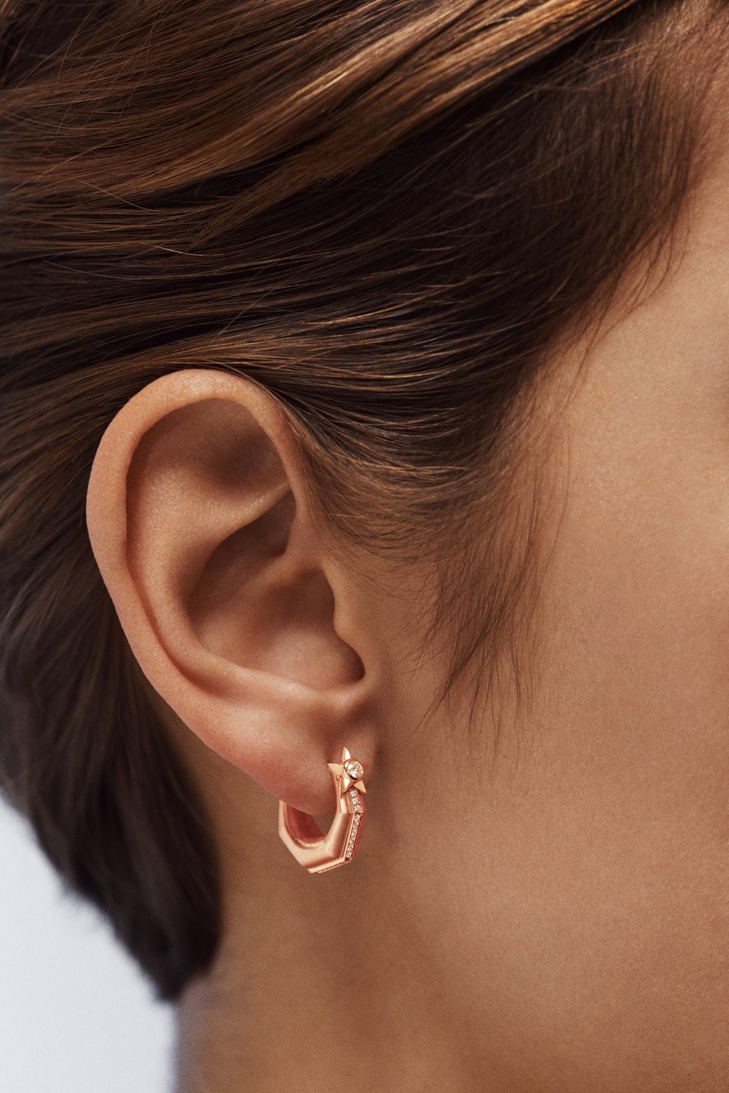 Marie Lichtenberg Staging Earring Baba Small Diamond Earring Rose Gold