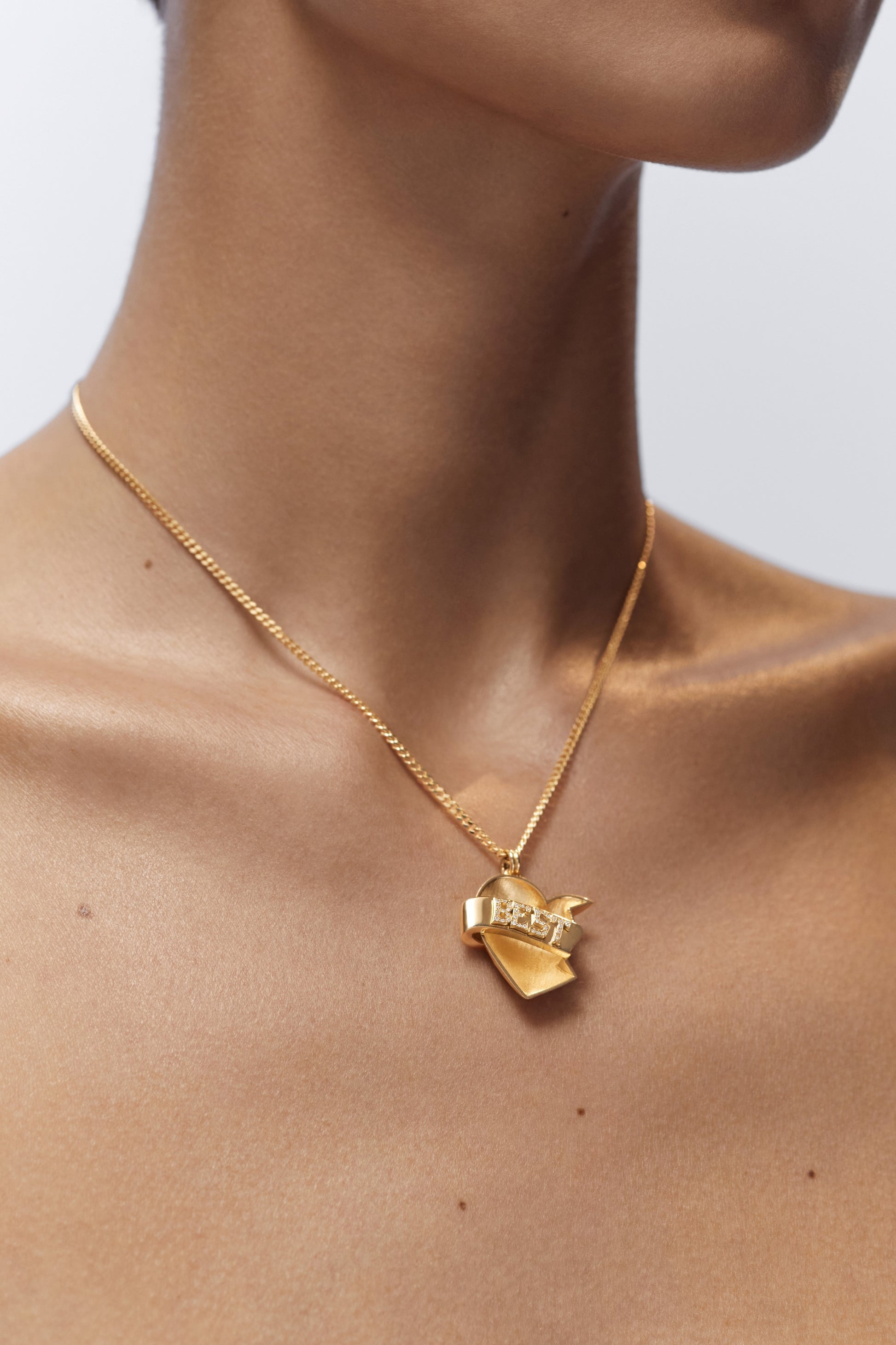 Marie Lichtenberg Staging Charm Best Friend charms on Gourmette Chains