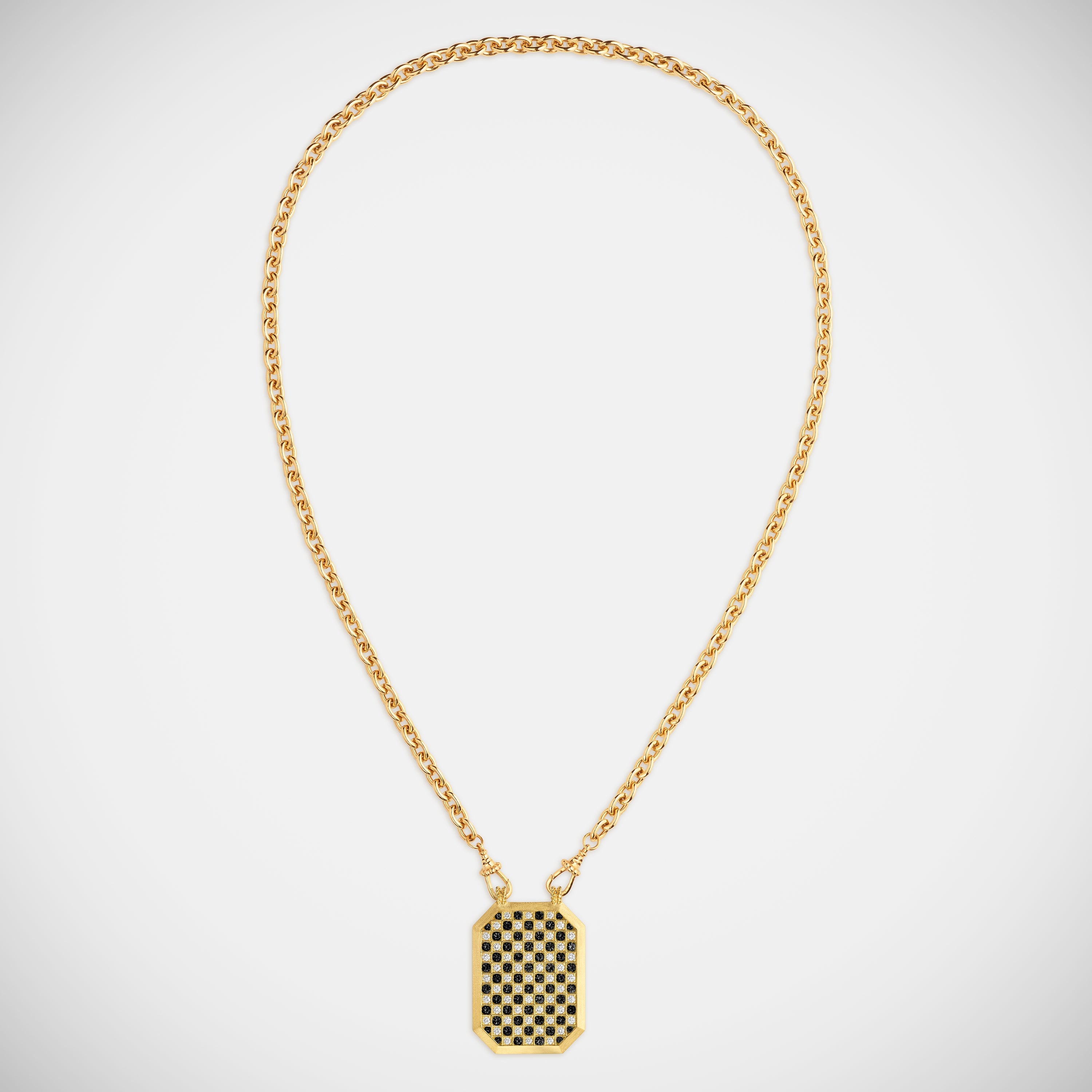 Marie Lichtenberg Staging Scapulaires Check Black Diamond Scapular on Rosa Classic Chain