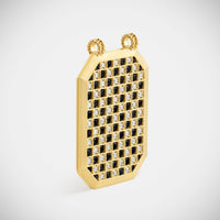 Marie Lichtenberg Staging Scapulaires Check Black Diamond Scapular on Rosa Classic Chain