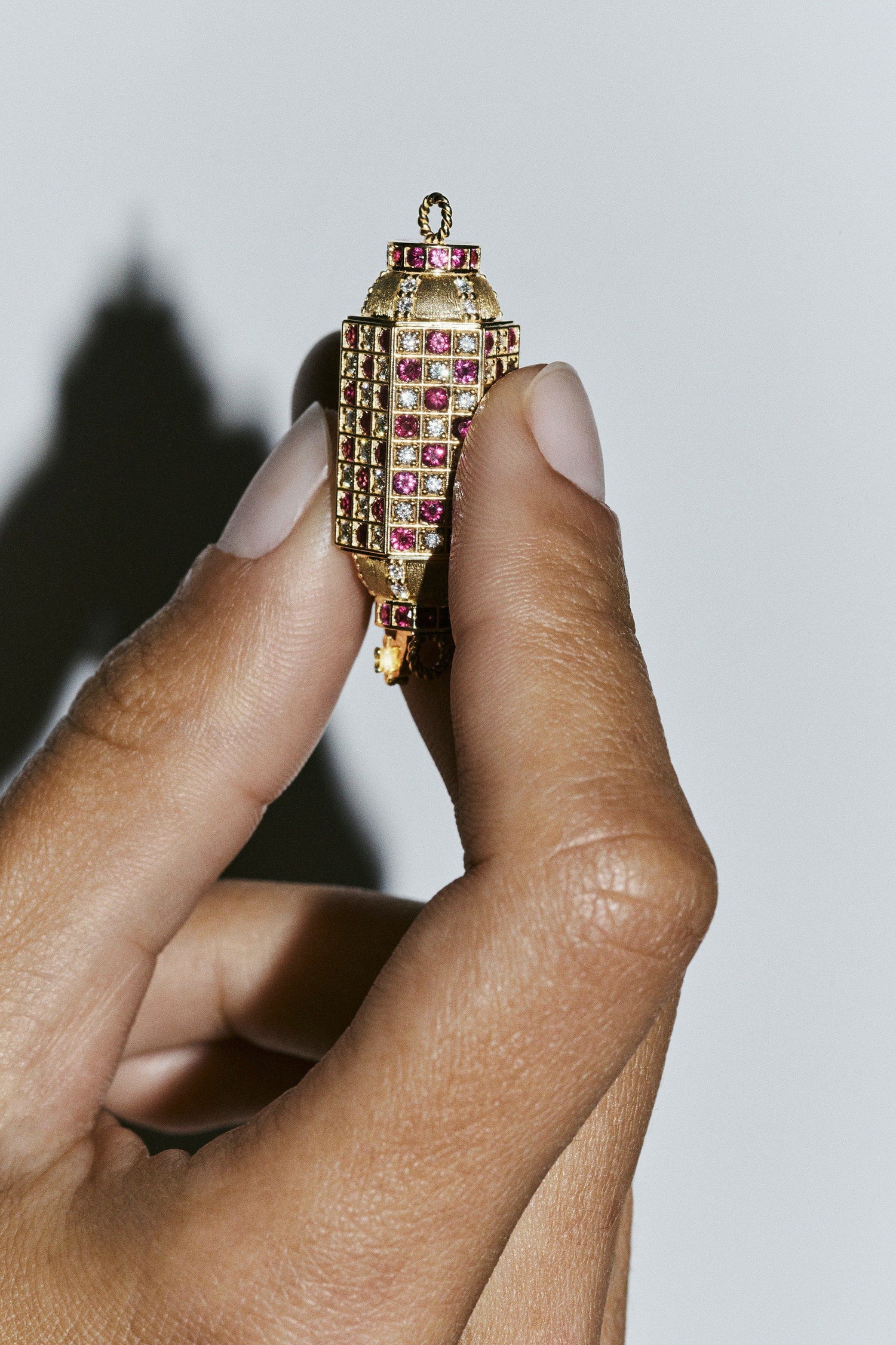 Marie Lichtenberg Staging Locket Check Ruby Locket on Rosa Classic Chain