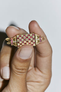 Marie Lichtenberg Staging Locket Check Ruby Locket on Rosa Classic Chain