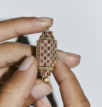 Marie Lichtenberg Staging Locket Check Ruby Locket on Rosa Classic Chain