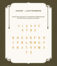 Marie Lichtenberg Staging Scapulaires Ebony Custom Letter Scapular