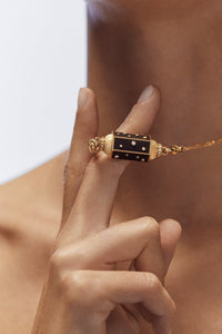 Marie Lichtenberg Staging Locket Ebony Dot Locket Necklace