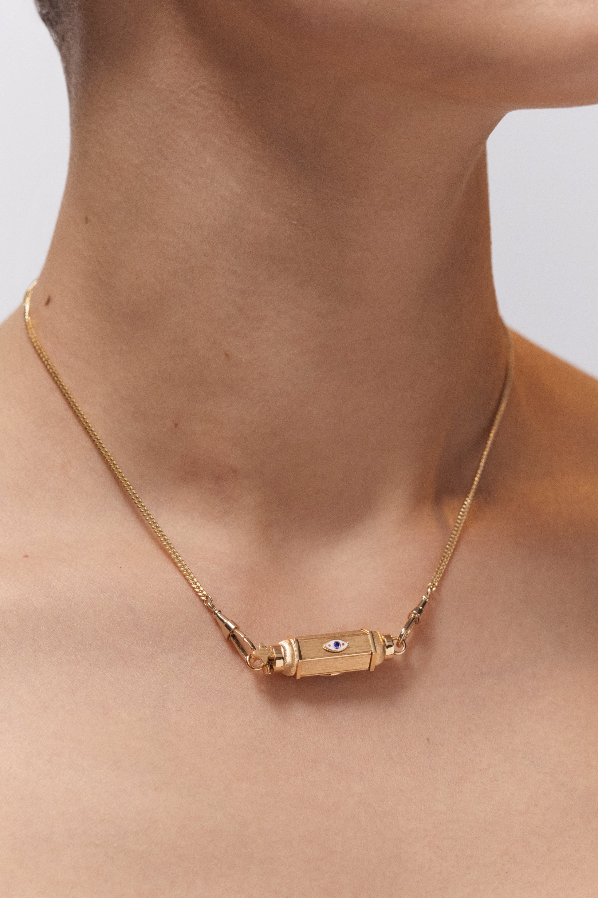 Marie Lichtenberg Staging Baby locket Evil Eye Baby Locket Necklace