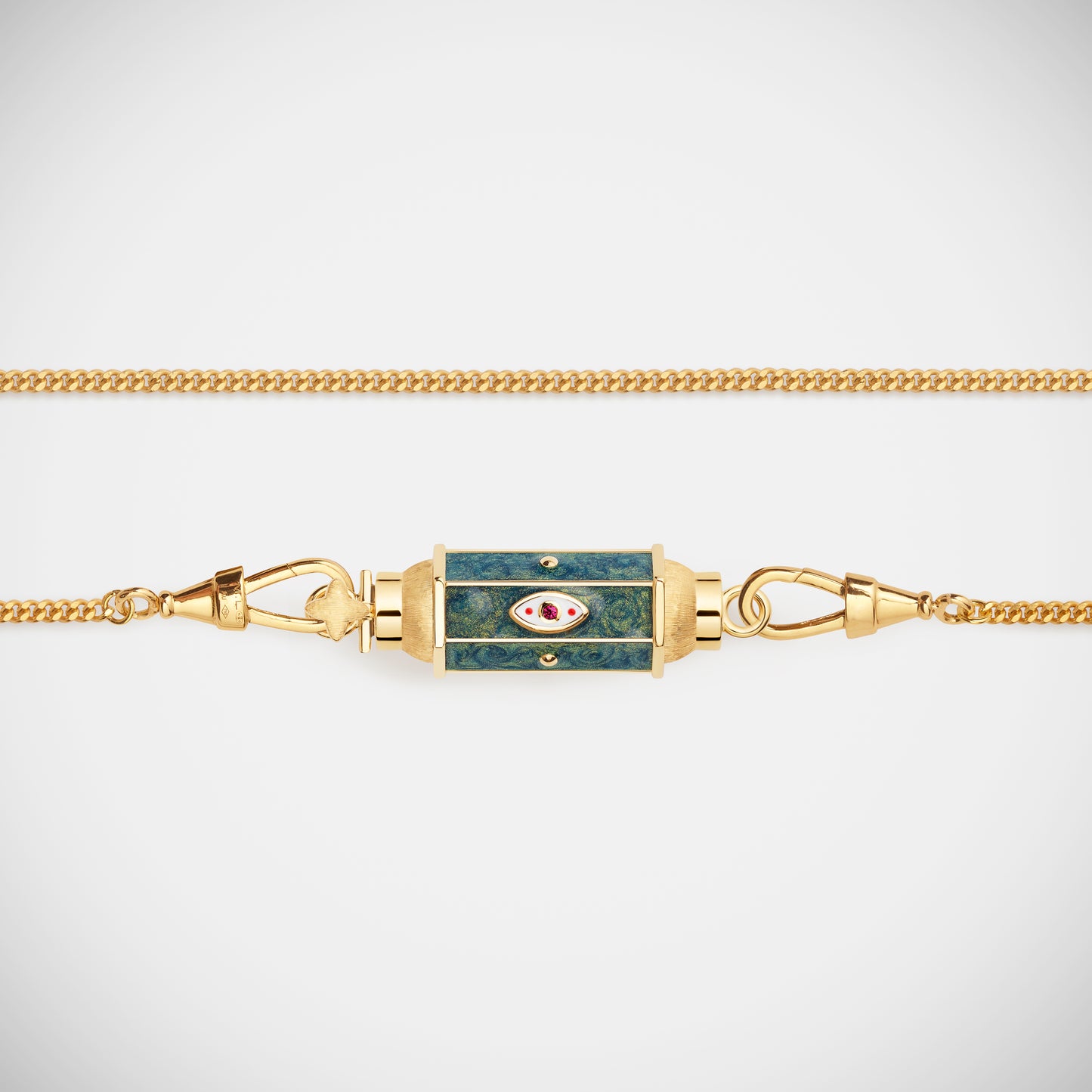 Marie Lichtenberg Staging Baby locket Evil Eye Green Baby Locket Necklace