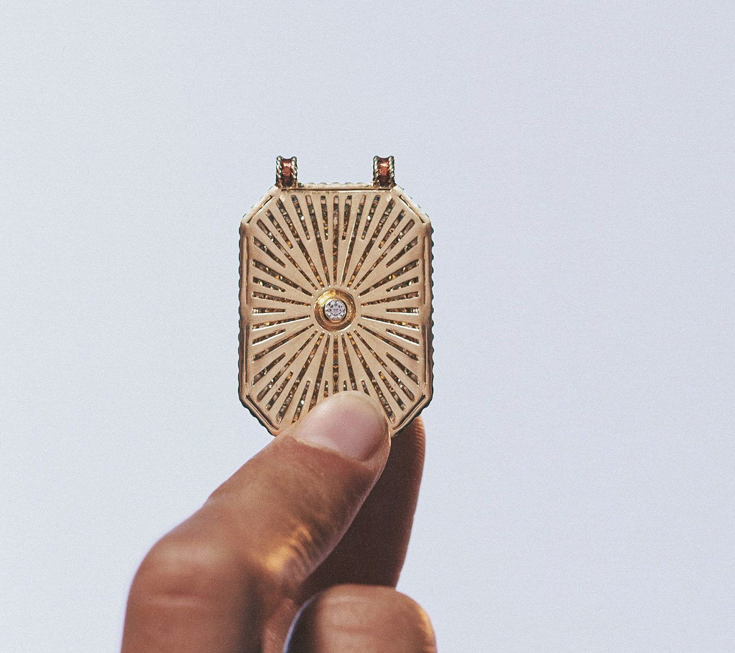 Marie Lichtenberg Staging Scapulaires Eye protect orange scapular