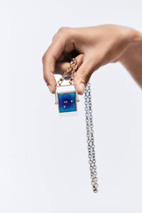 Marie Lichtenberg Staging Scapulaires Love You Spinning Scapular on Rosa Classic Chain